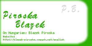piroska blazek business card